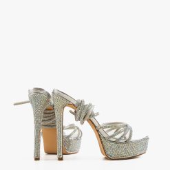 Sandale cu toc Aqsa Argintii 4