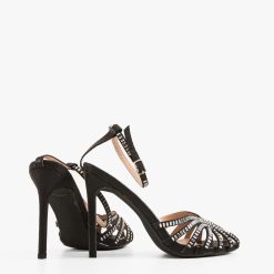 Sandale cu toc Bridg Negre 4