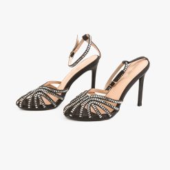 Sandale cu toc Bridg Negre 5