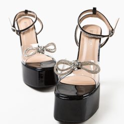 Sandale cu toc Hasnain Negre 5