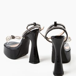 Sandale cu toc Hasnain Negre 6