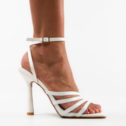 Sandale cu toc Irmak Albe 3