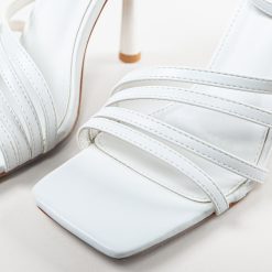 Sandale cu toc Irmak Albe 5