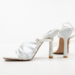 Sandale cu toc Irmak Albe 6