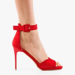 Sandale cu toc James Rosii 5