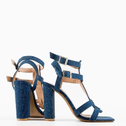 Sandale cu toc Joy Albastre 2 3