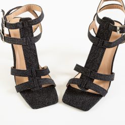 Sandale cu toc Joy Negre 5