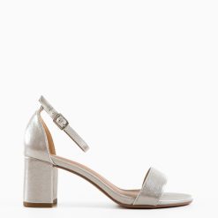 Sandale cu toc Leire Argintii 3