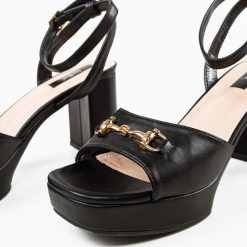 Sandale cu toc Merab Negre 4
