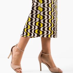 Sandale cu toc Moroilo Bej 2