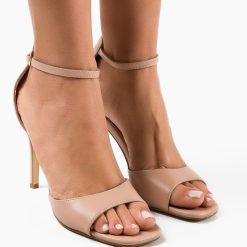 Sandale cu toc Moroilo Bej 3