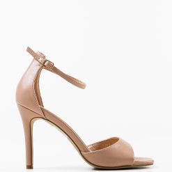 Sandale cu toc Moroilo Bej 4