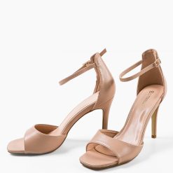 Sandale cu toc Moroilo Bej 5