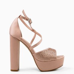 Sandale cu toc Parthen Nude 3