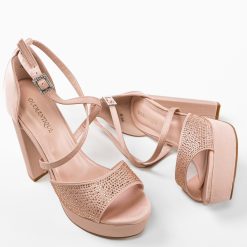 Sandale cu toc Parthen Nude 6