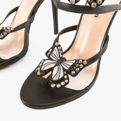 Sandale cu toc Ronnette Negre 4