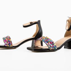 Sandale cu toc Shahar Negre 4