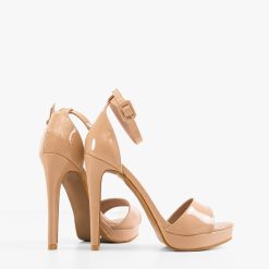 Sandale cu toc Shields Nude 2 2
