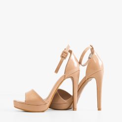 Sandale cu toc Shields Nude 2 3