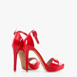 Sandale cu toc Shields Rosii 2