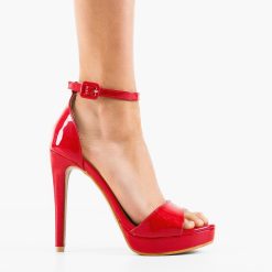 Sandale cu toc Shields Rosii 5