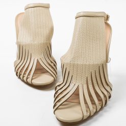 Sandale cu toc Silvia Bej 4