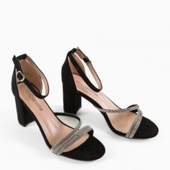 Sandale cu toc Stacey Negre 4