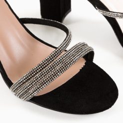 Sandale cu toc Stacey Negre 5