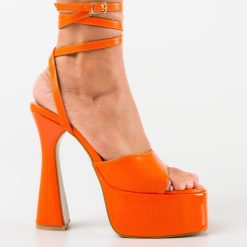 Sandale dama Recipent Portocalii 4