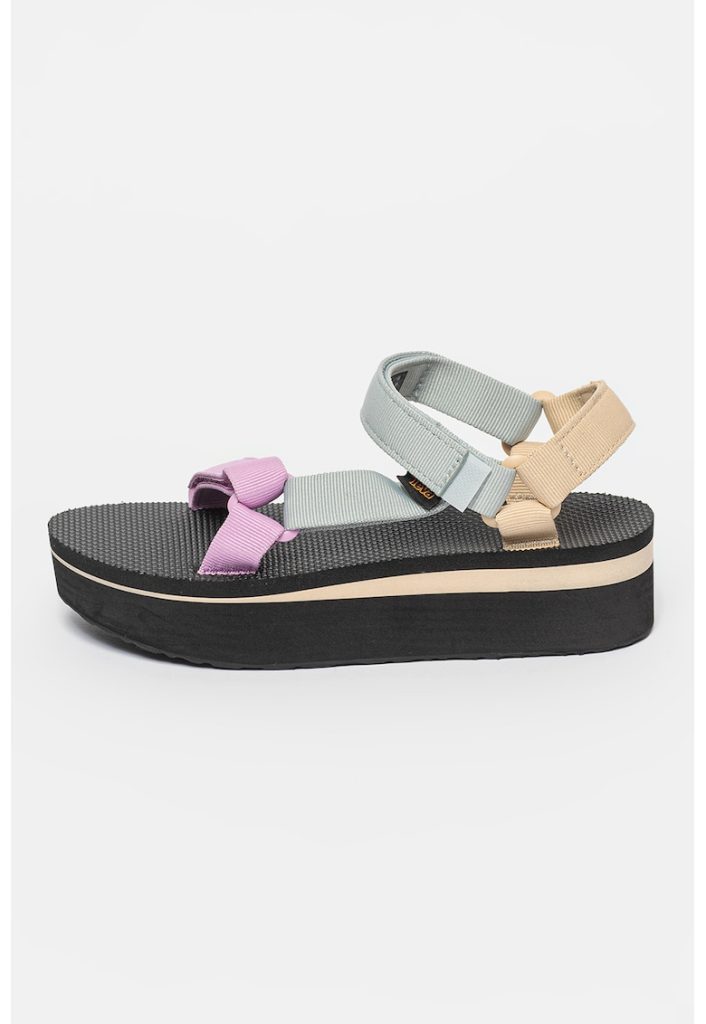 Sandale wedge din material textil cu velcro Universal-FEMEI/INCALTAMINTE/Sandale-INCALTAMINTE/Sandale