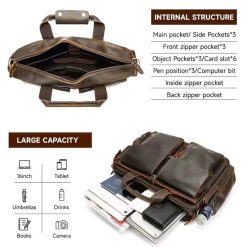 Servieta pentru barbati Mael GT3293 piele naturala Maro 4