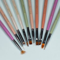 Set 10 Pensule Profesionale Manichiura Nail Art Constructie Unghii SensoPRO Milano 1
