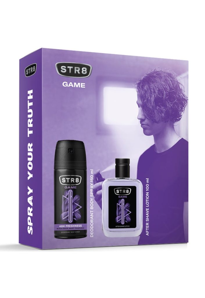 Set cadou  Game: Lotiune dupa barbierit - 100 ml + Deodorant spray pentru corp - 150 ml-BARBATI/GENTI SI ACCESORII/Produse cosmetice-GENTI SI ACCESORII/Produse cosmetice