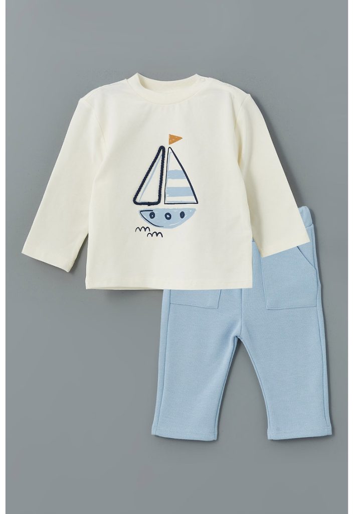 Set de bluza si pantaloni cu imprimeu nautic-BAIETI/IMBRACAMINTE/Seturi de imbracaminte-IMBRACAMINTE/Seturi de imbracaminte