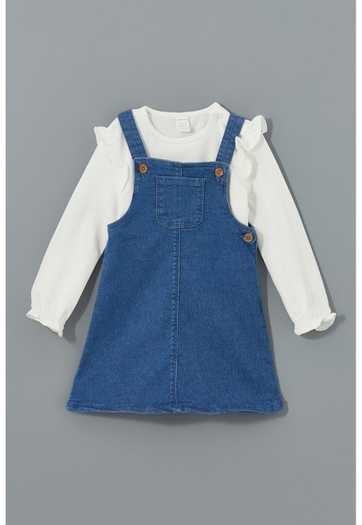 Set de bluza si rochie din denim - 2 piese-FETE/IMBRACAMINTE/Seturi de imbracaminte-IMBRACAMINTE/Seturi de imbracaminte