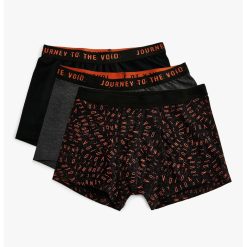 Set de boxeri cu imprimeu text - 3 Perechi-BAIETI/IMBRACAMINTE/Lenjerie intima-IMBRACAMINTE/Lenjerie intima