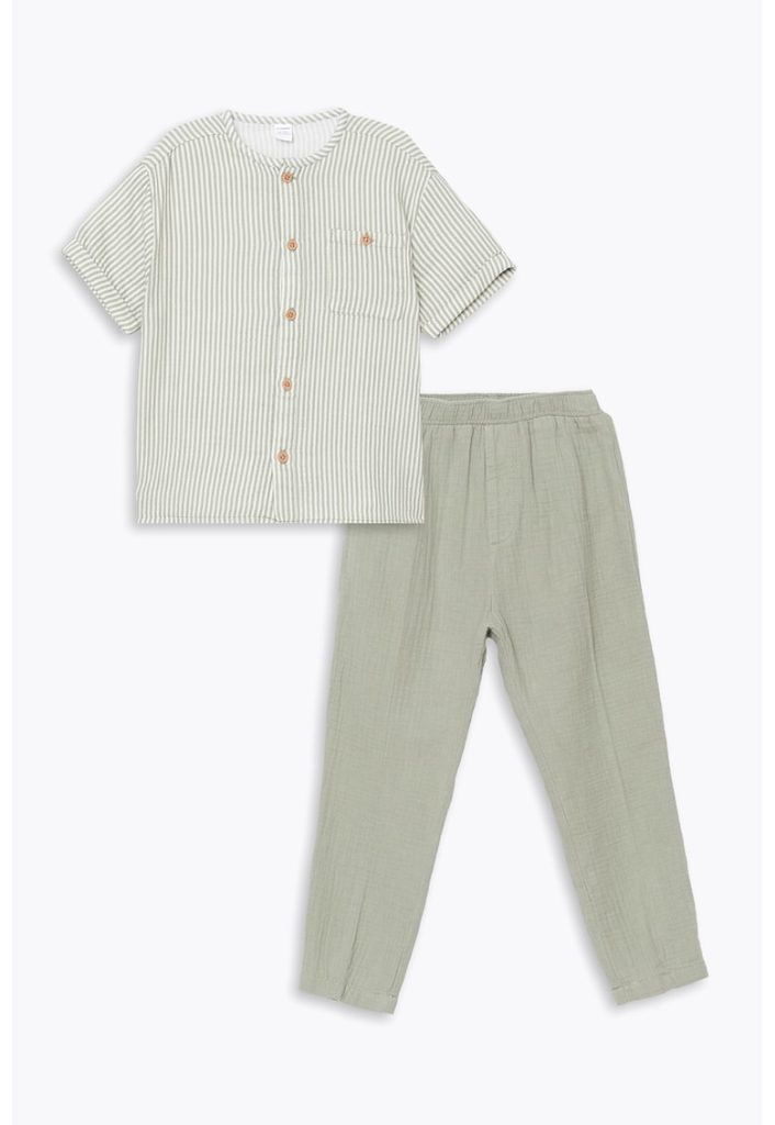 Set de camasa si pantaloni din bumbac-BAIETI/IMBRACAMINTE/Seturi de imbracaminte-IMBRACAMINTE/Seturi de imbracaminte