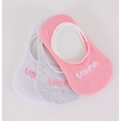 Set de sosete foarte scurte din amestec de bumbac - 3 piese - Roz pastel - Gri deschis melange-FETE/IMBRACAMINTE/Lenjerie intima-IMBRACAMINTE/Lenjerie intima