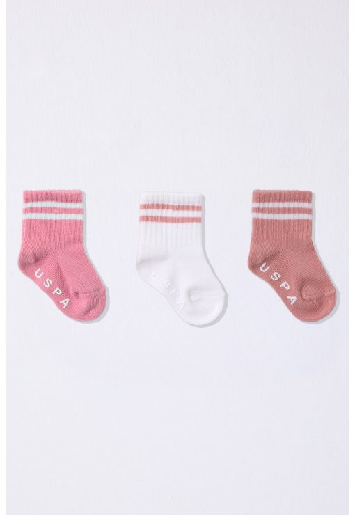 Set de sosete scurte din amestec de bumbac - 3 perechi-FETE/IMBRACAMINTE/Lenjerie intima-IMBRACAMINTE/Lenjerie intima