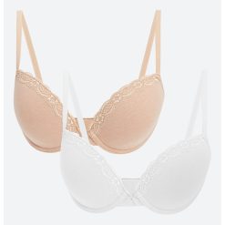 Set de sutiene cu insertii din dantela - 2 piese-FEMEI/IMBRACAMINTE/Tricouri si maiouri-IMBRACAMINTE/Tricouri si maiouri