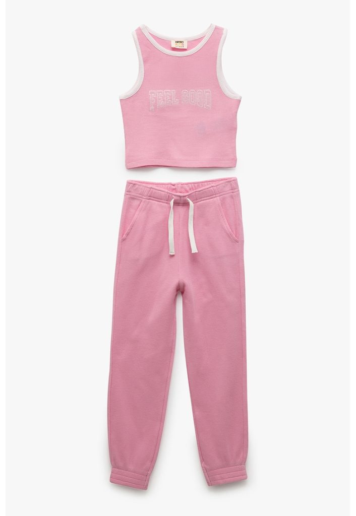 Set de top si pantaloni jogger cu imprimeu-FETE/IMBRACAMINTE/Seturi de imbracaminte-IMBRACAMINTE/Seturi de imbracaminte