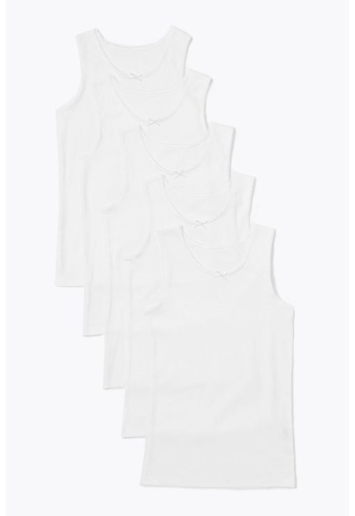 Set de top-uri din bumbac - 5 piese-FETE/IMBRACAMINTE/Lenjerie intima-IMBRACAMINTE/Lenjerie intima