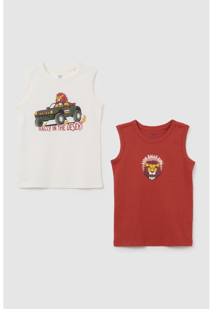 Set de top-uri din bumbac cu imprimeu - 2 piese-BAIETI/IMBRACAMINTE/Tricouri si maiouri-IMBRACAMINTE/Tricouri si maiouri