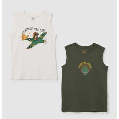 Set de top-uri din bumbac cu imprimeu - 2 piese-BAIETI/IMBRACAMINTE/Tricouri si maiouri-IMBRACAMINTE/Tricouri si maiouri