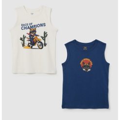 Set de top-uri din bumbac cu imprimeu - 2 piese-BAIETI/IMBRACAMINTE/Tricouri si maiouri-IMBRACAMINTE/Tricouri si maiouri