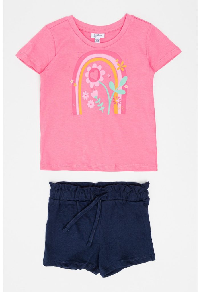 Set de tricou de bumbac si pantaloni scurti - 2 piese-FETE/IMBRACAMINTE/Sport-IMBRACAMINTE/Sport