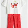 Set de tricou si pantaloni din bumbac - 2 piese-FETE/IMBRACAMINTE/Seturi de imbracaminte-IMBRACAMINTE/Seturi de imbracaminte