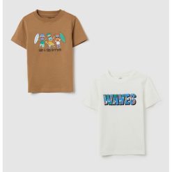 Set de tricouri cu model grafic - 2 piese-BAIETI/IMBRACAMINTE/Tricouri si maiouri-IMBRACAMINTE/Tricouri si maiouri