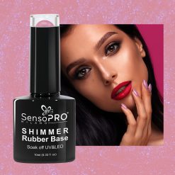 Shimmer Rubber Base SensoPRO Milano 14 Musical Rose Shimmer Blue 10ml 1