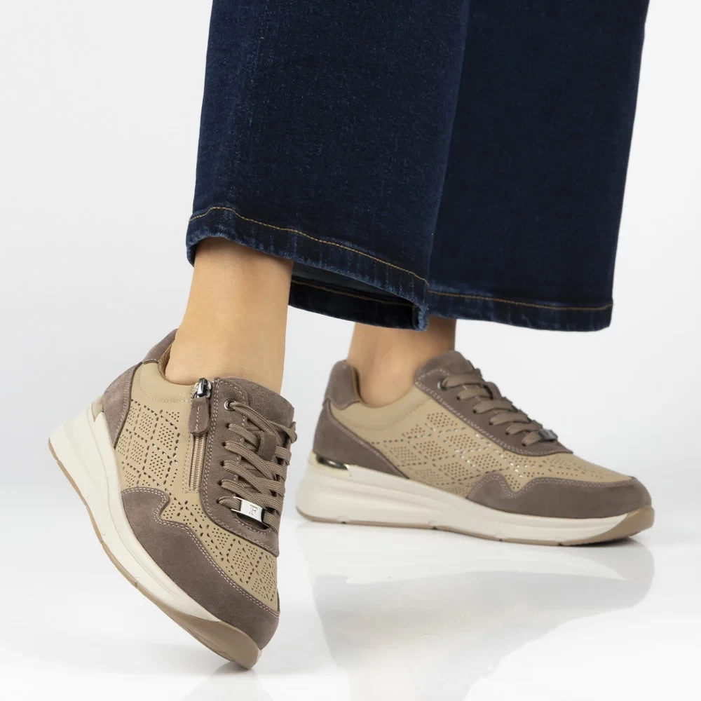 Sneaker piele naturala 7101 bej-Pantofi-Pantofi